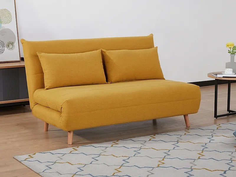 Pohovka futon Susan (žltá). Akcia -14%. Vlastná spoľahlivá doprava až k Vám domov. 1050830