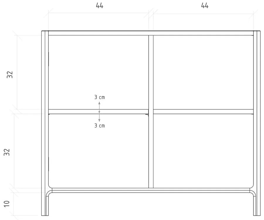 Skrinka z dubového dreva v prírodnej farbe 95x80 cm Twig – The Beds