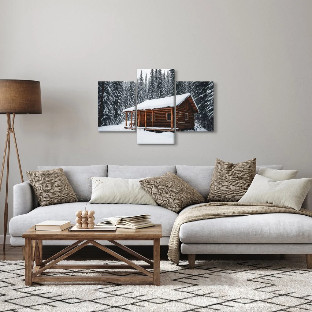 Obraz - Zasnežená chata (90x60 cm)