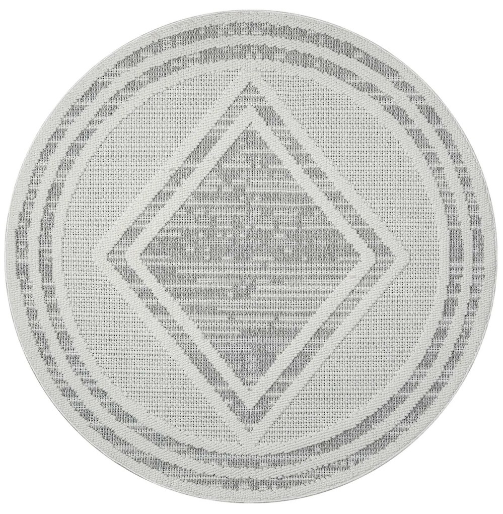Dekorstudio Moderný okrúhly koberec LINDO 8853 - sivý Priemer koberca: 160cm