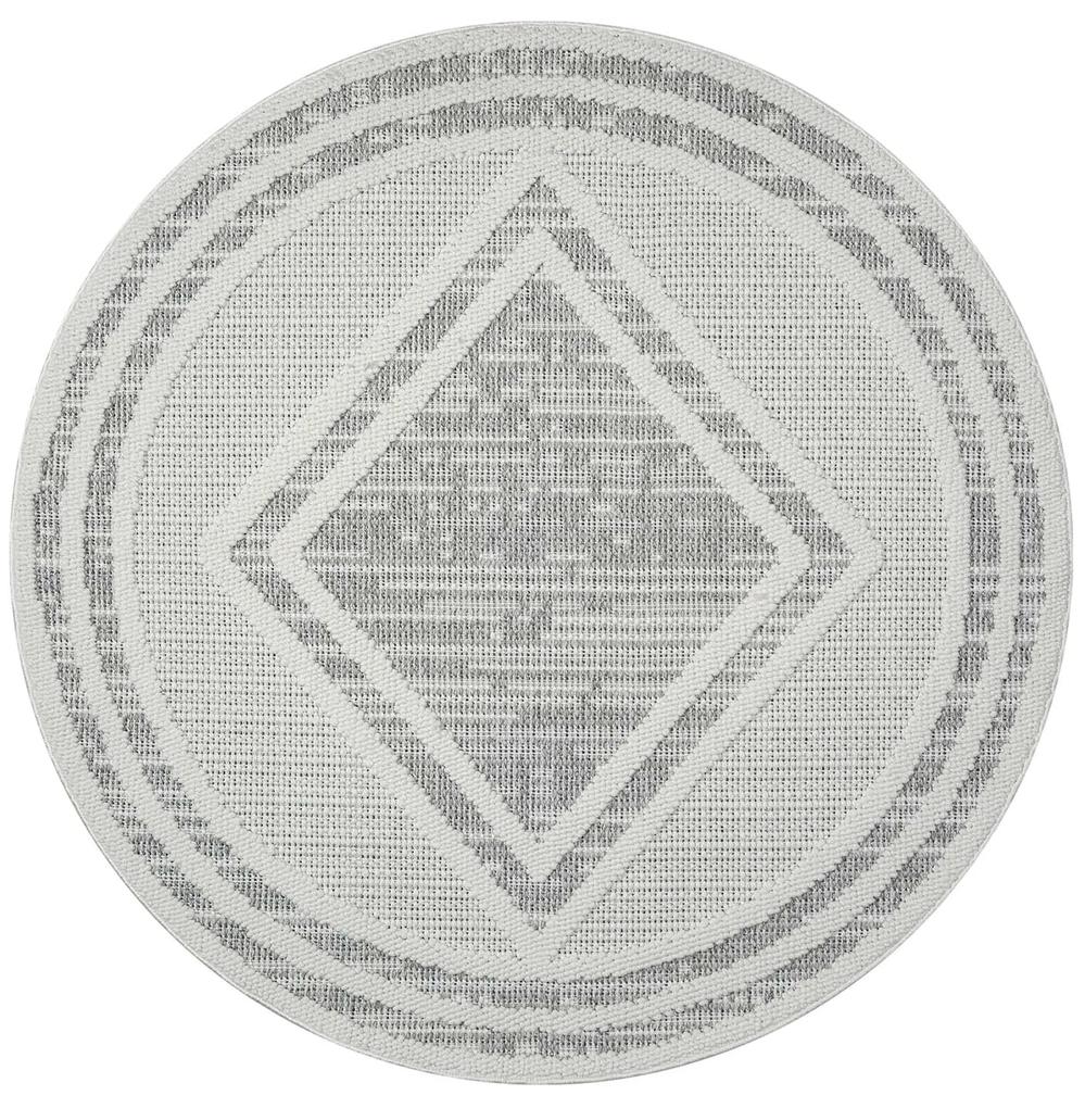 Dekorstudio Moderný okrúhly koberec LINDO 8853 - sivý Priemer koberca: 200cm