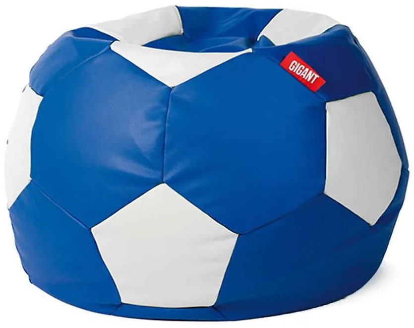 Sedací vak lopta ekokoža modro-biely