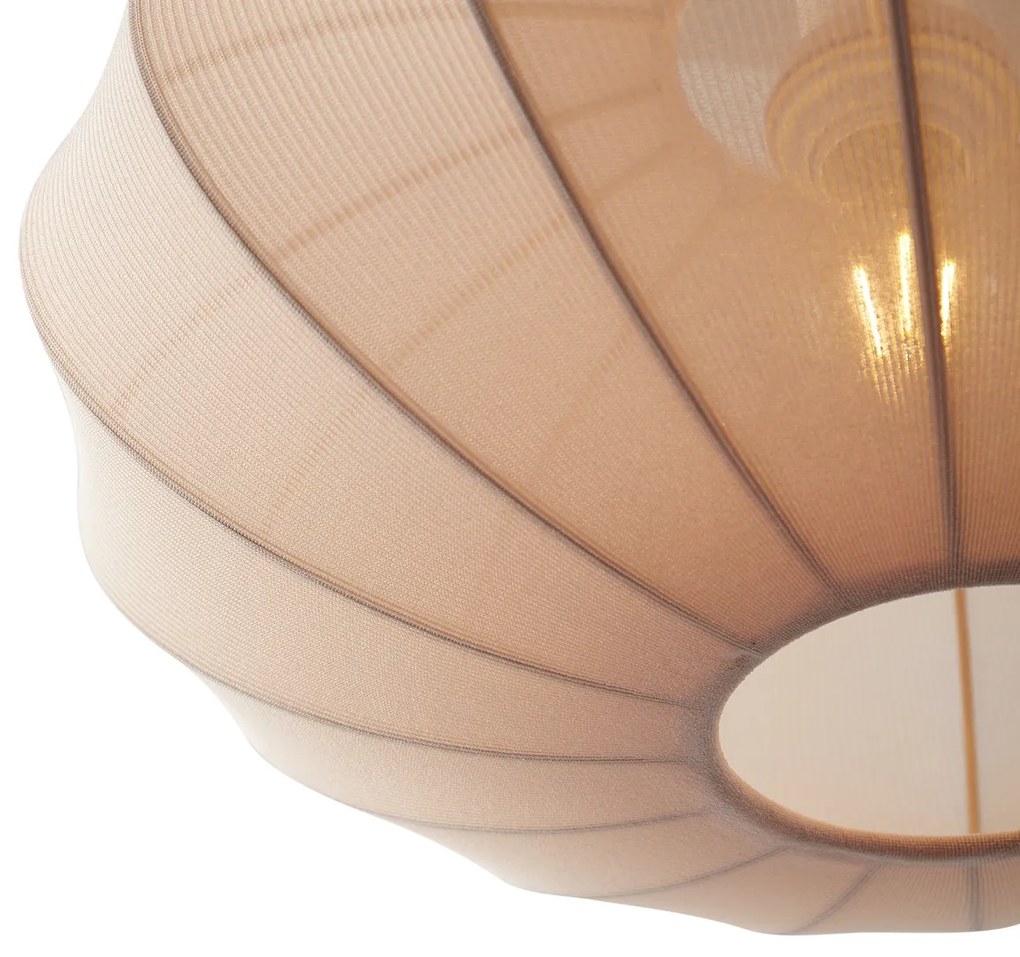Japandi závesná lampa béžová s látkovým tienidlom 2-svetlá - Bida