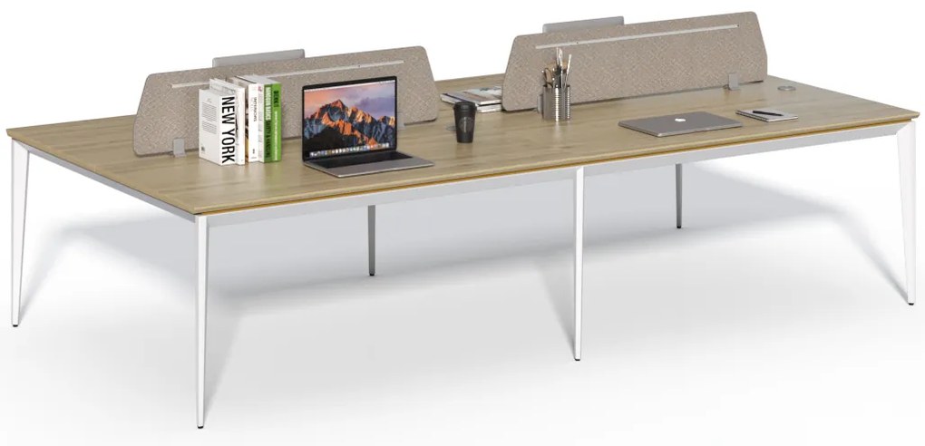 Kancelársky set pre 4 osoby Houseland Profit Max 02 3216 dub/biela