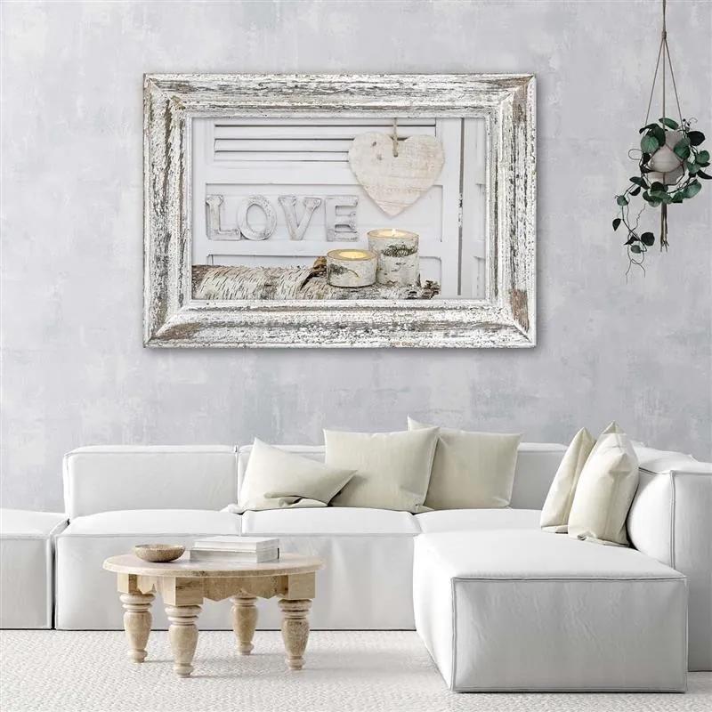 Gario Obraz na plátne Domov a srdce v brezových tónoch Rozmery: 60 x 40 cm