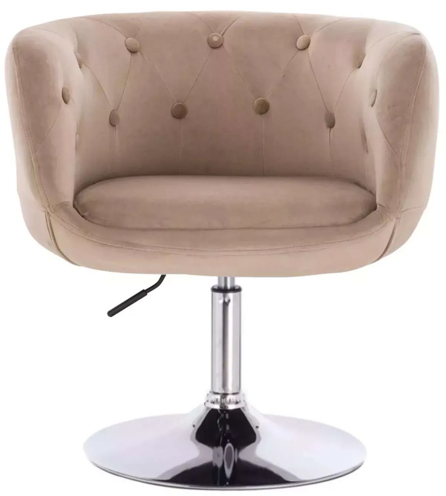 LuxuryForm DESIGN Kreslo MONTANA VELUR na striebornom tanieri - latte