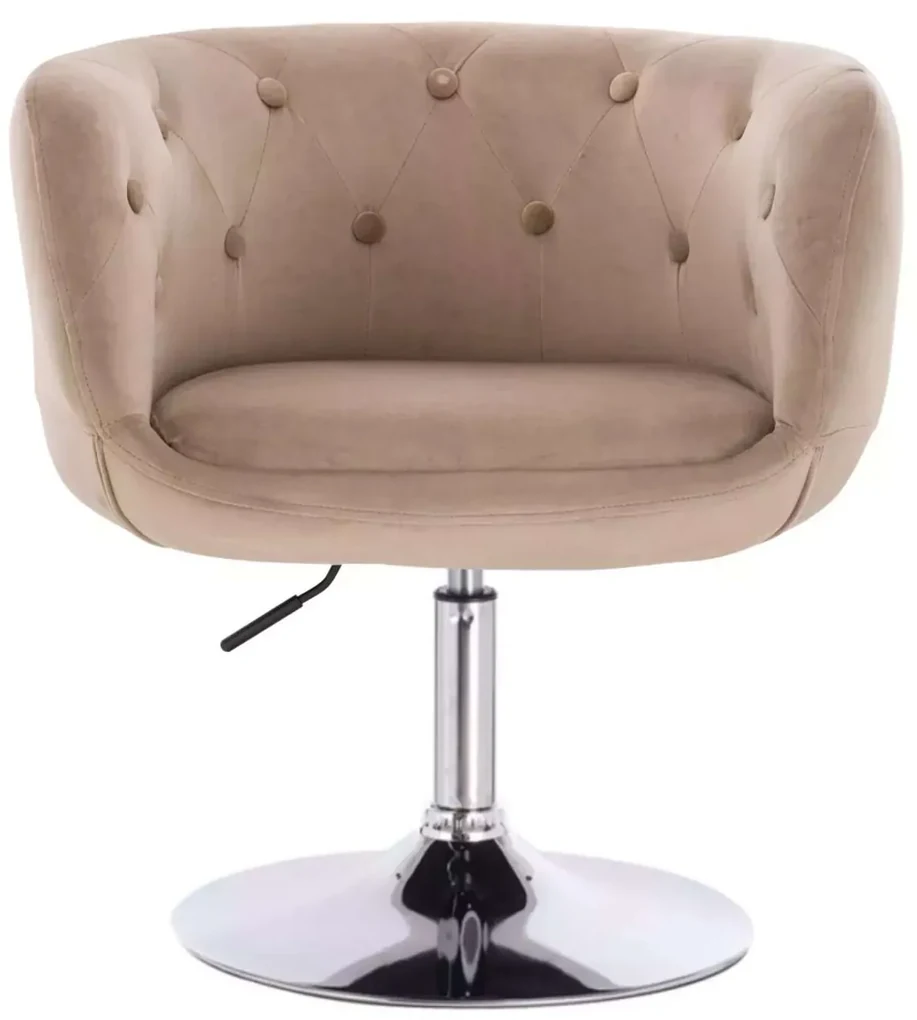LuxuryForm DESIGN Kreslo MONTANA VELUR na striebornom tanieri - latte