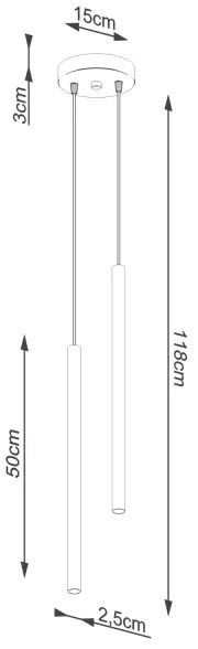 Sollux SL.1513 - Luster na lanku PASTELO 2xG9/8W/230V krémová