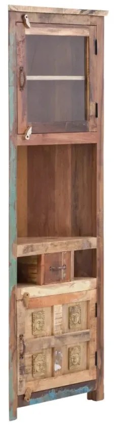 furniture-nabytek.cz - Masívny rohový vysoký šatník Sumana z recyklovaného dreva, lakovaný, hnedý – 65×30×185 cm