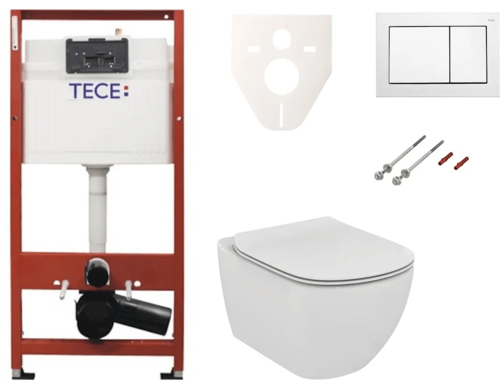 Cenovo zvýhodnený závesný WC set TECE do ľahkých stien / predstenová montáž + WC Ideal Standard Tesi SIKOTSF0