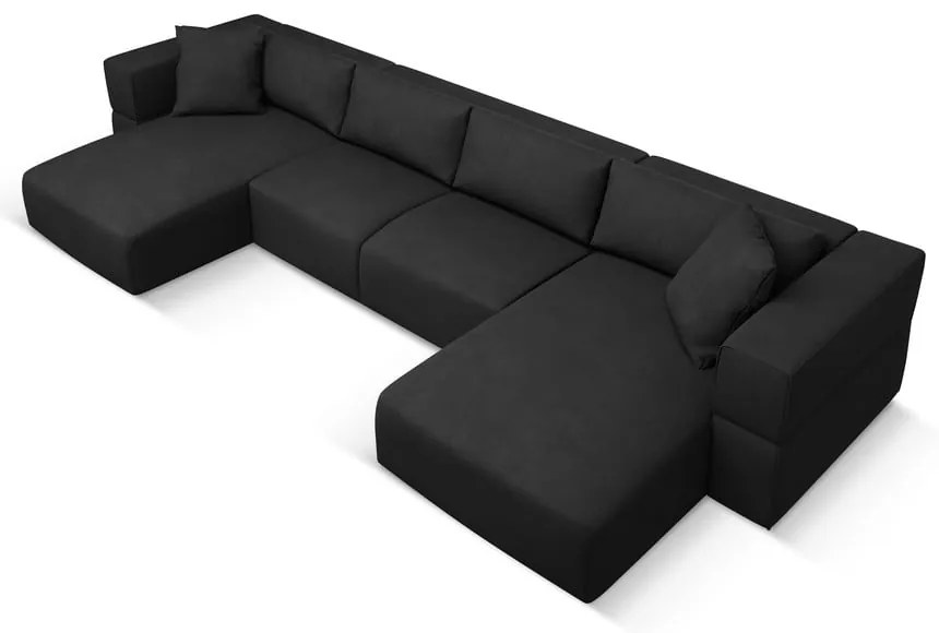 Čierna rohová pohovka do "U" Esther - Milo Casa