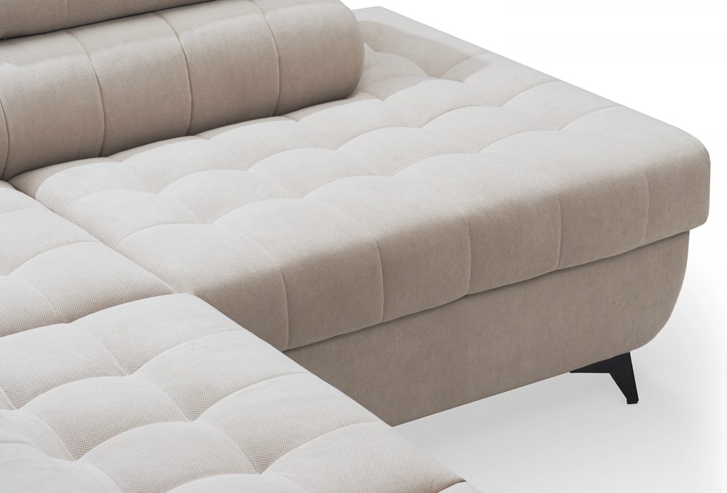 Rozkladacia rohová sedacia súprava Nardo Maxi pravá - béžový plyš Pretty 03