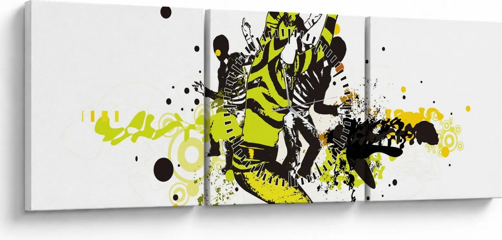 Obraz - Street dance (s hodinami) (90x30 cm)