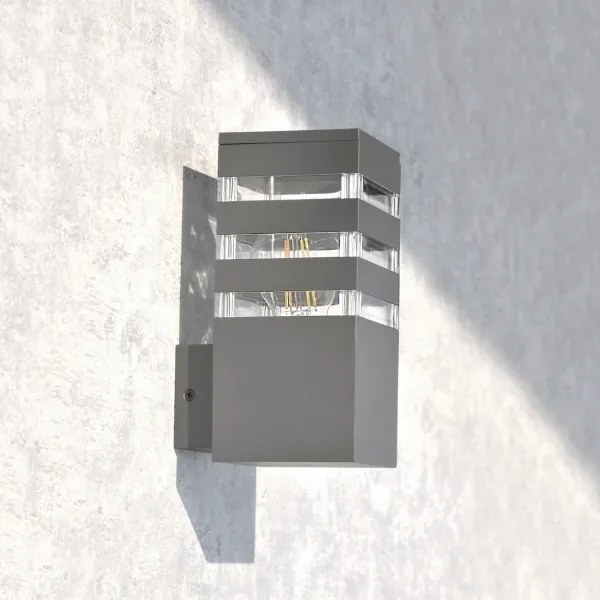 LED RGBW stmievateľné vonkajšie nástenné svietidlo TEKSAS 1xE27/12W/230V IP44 antracit