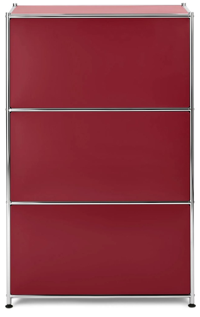 Komoda »CN3« s 3 výklopnými priečinkami, červená