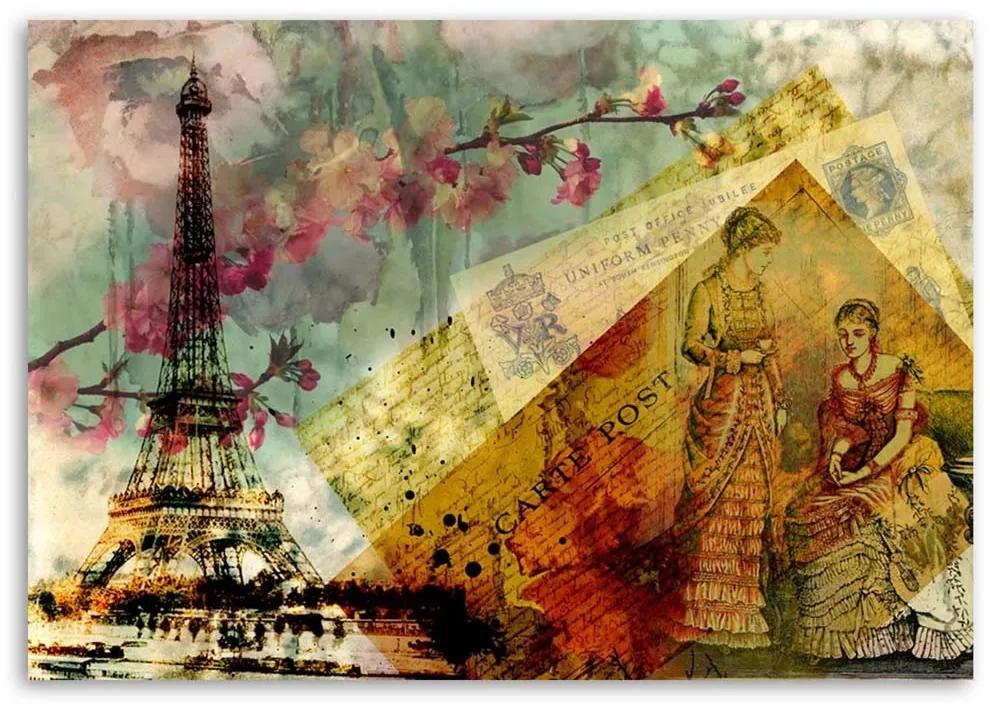 Obraz na plátně Paříž City Vintage - 90x60 cm