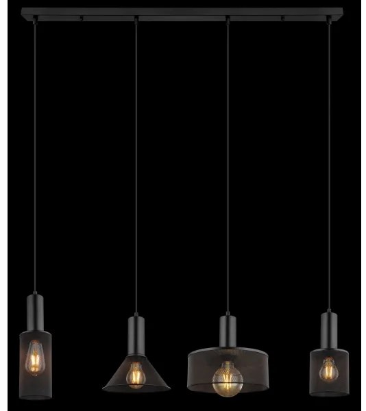 Globo 15648-4H - Luster na lanku JEDD 4xE27/60W/230V čierna
