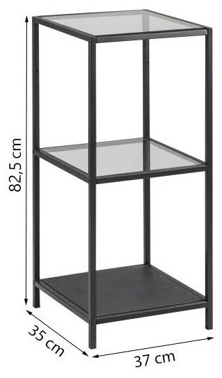 Regál Rena XS kovový čierny