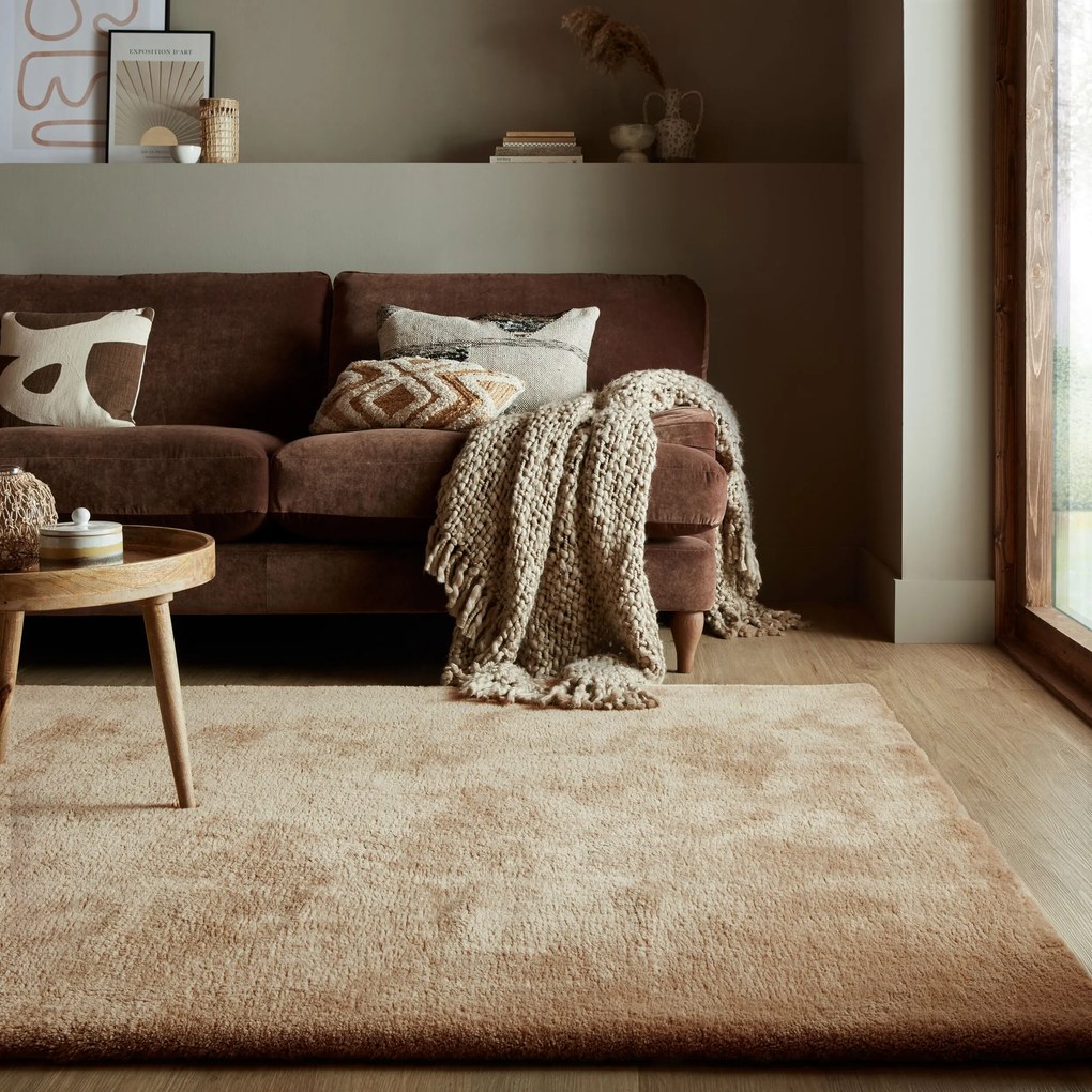 Flair Rugs, Kusový koberec Faroe Faux Fur Natural, 160x230, hnedá, obývacia izba