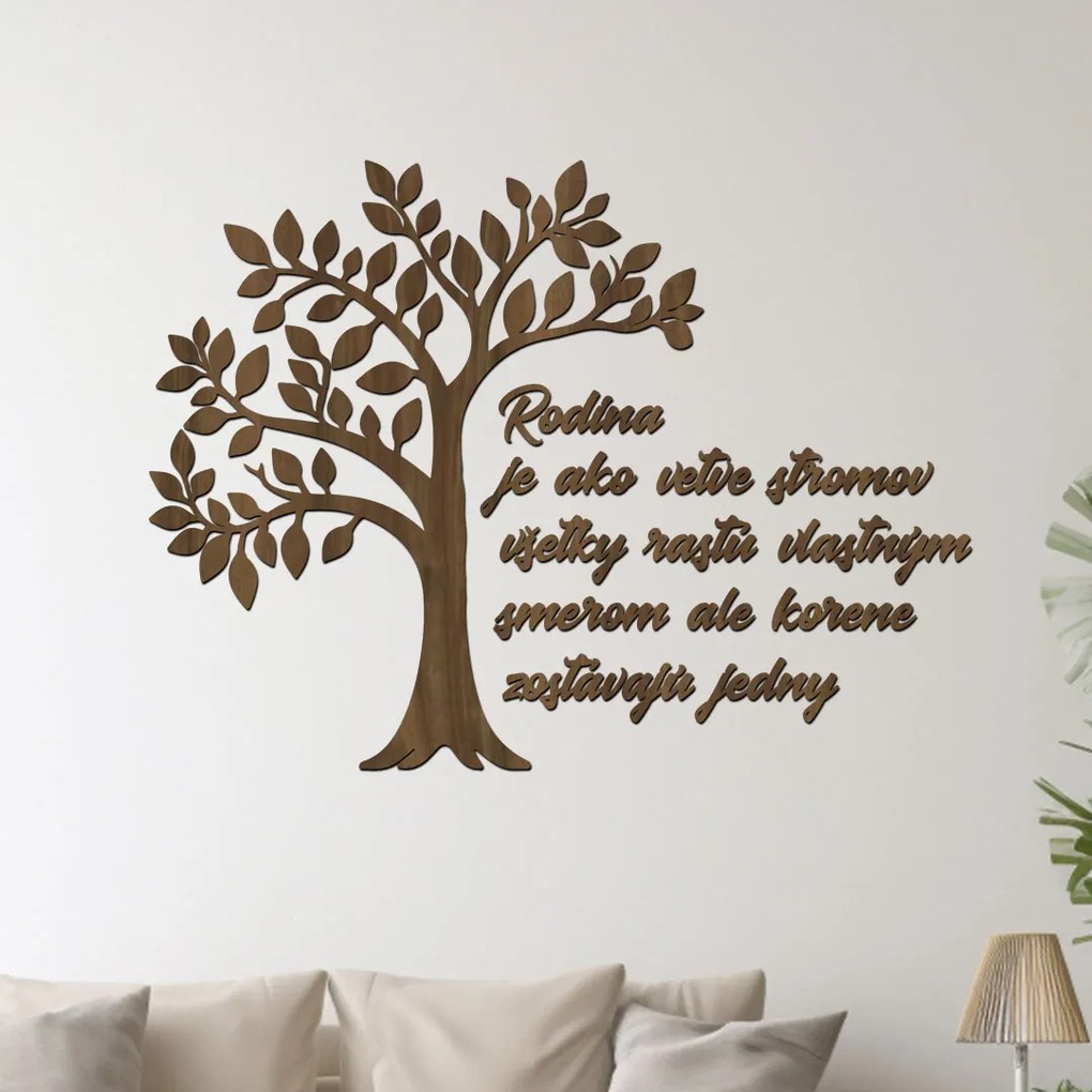 dřevo života Drevený strom Rodina sú korene Farebný vzor: Wenge, Rozmery (cm): 53x40