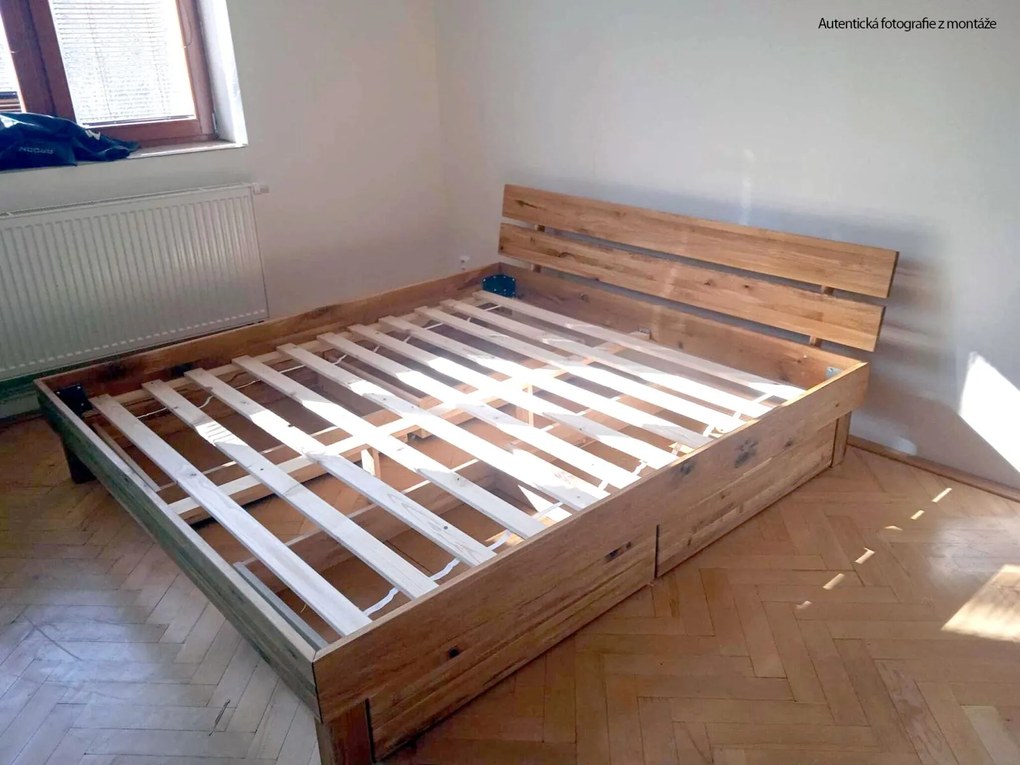 Posteľ z masívu dub ALBA 200x180 cm