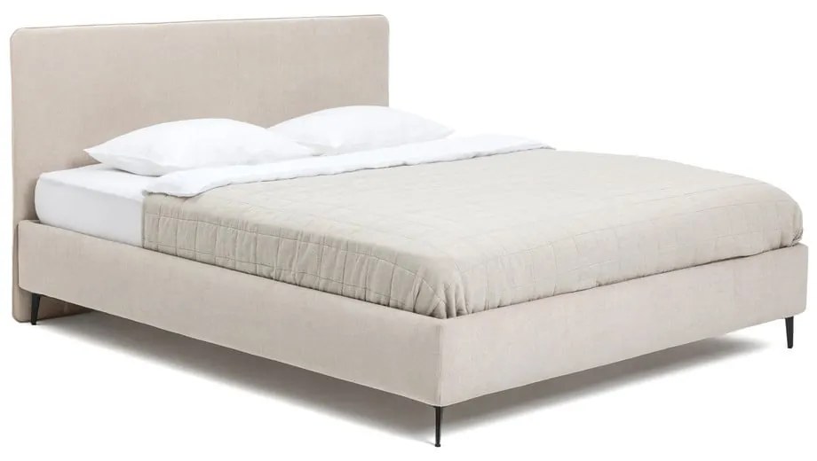 Béžová čalúnená dvojlôžková posteľ s roštom 180x200 cm Noira Slim – Bonami Selection