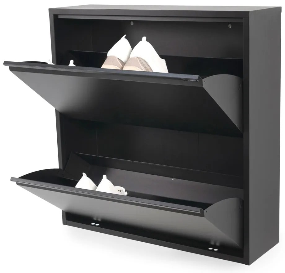 Čierna kovová skrinka na topánky Billy – Spinder Design