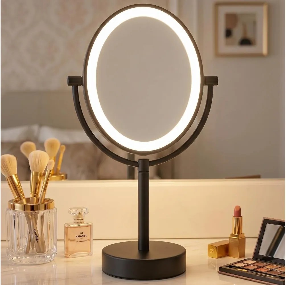 Eglo 201599 - Kozmetické zrkadlo s LED podsvietením LED/4W/4xAA IP65 čierna