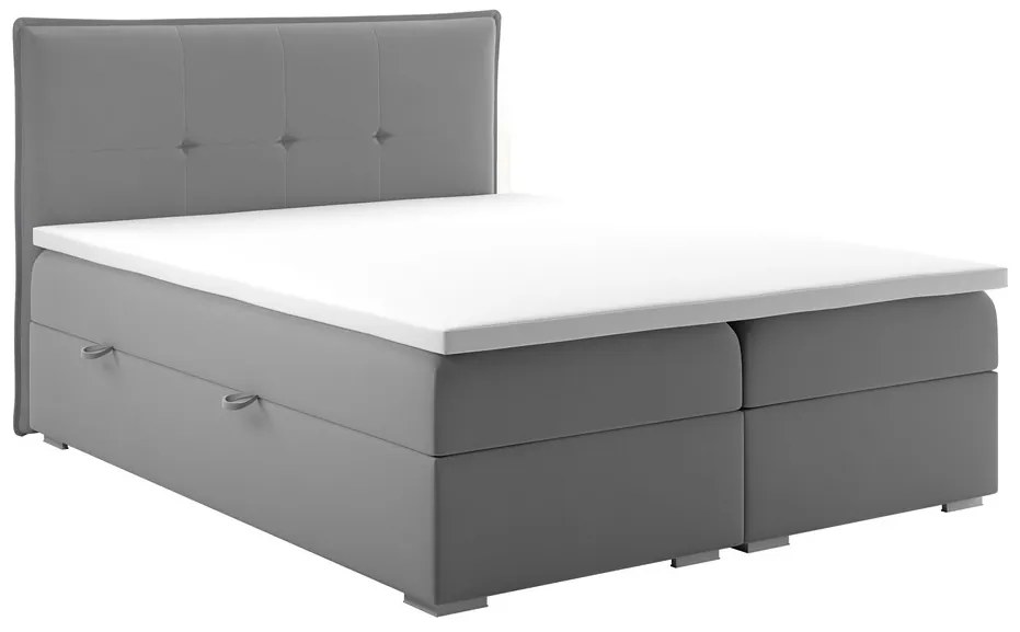 Manželská posteľ Boxspring 160 cm Carla (sivá)(s úložným priestorom). Vlastná spoľahlivá doprava až k Vám domov. 1020246