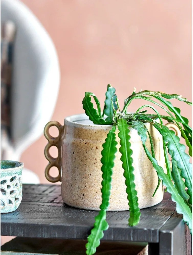 Kameninový ručne maľovaný obal na kvetináč ø 15 cm Souri – Bloomingville