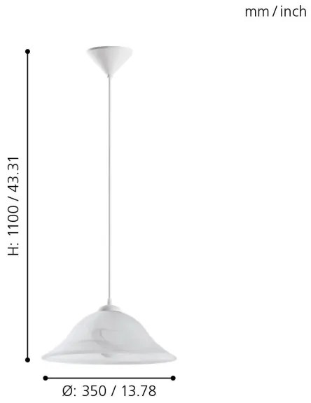 Eglo 90978 - Luster ALBANY 1xE27/60W/230V