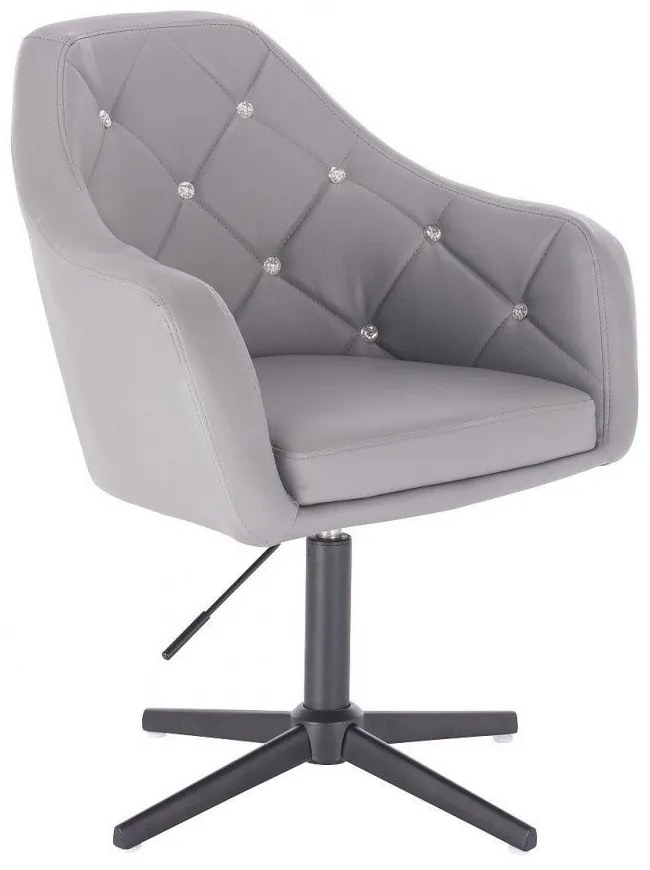 LuxuryForm DESIGN Kreslo ROMA na čiernom kríži - sivé