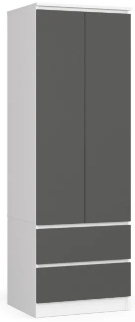 Skriňa STAR S 60 cm 2D 2SZ biela / sivá