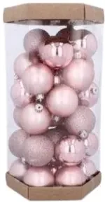 Bestent Vianočné gule na stromček 6cm 36ks Pink