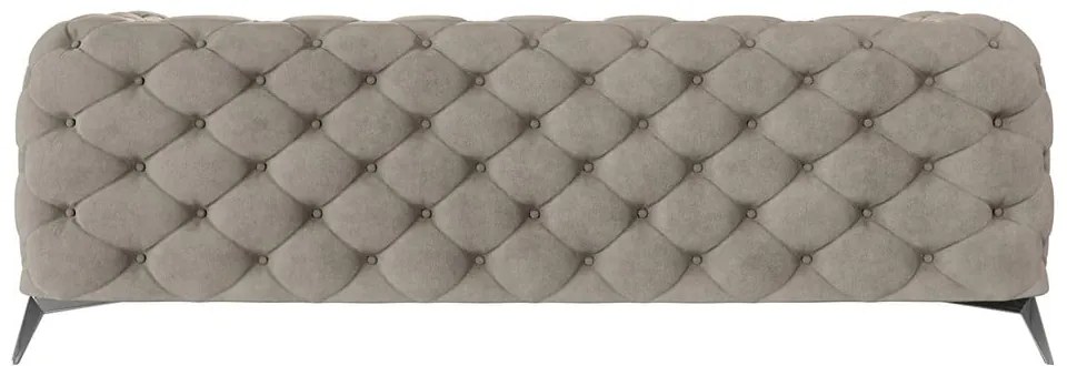 Sivobéžová zamatová pohovka 225 cm Chelsea – Ropez