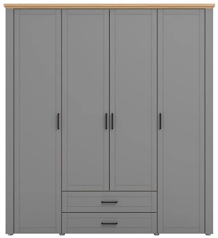 Skriňa Valencia 4K2F šedá 11011505