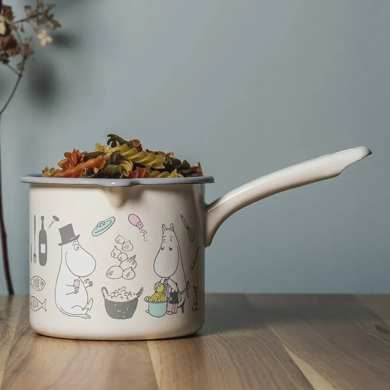 Kastról Moomins Bon Appétit 1,3l, smalt / béžový