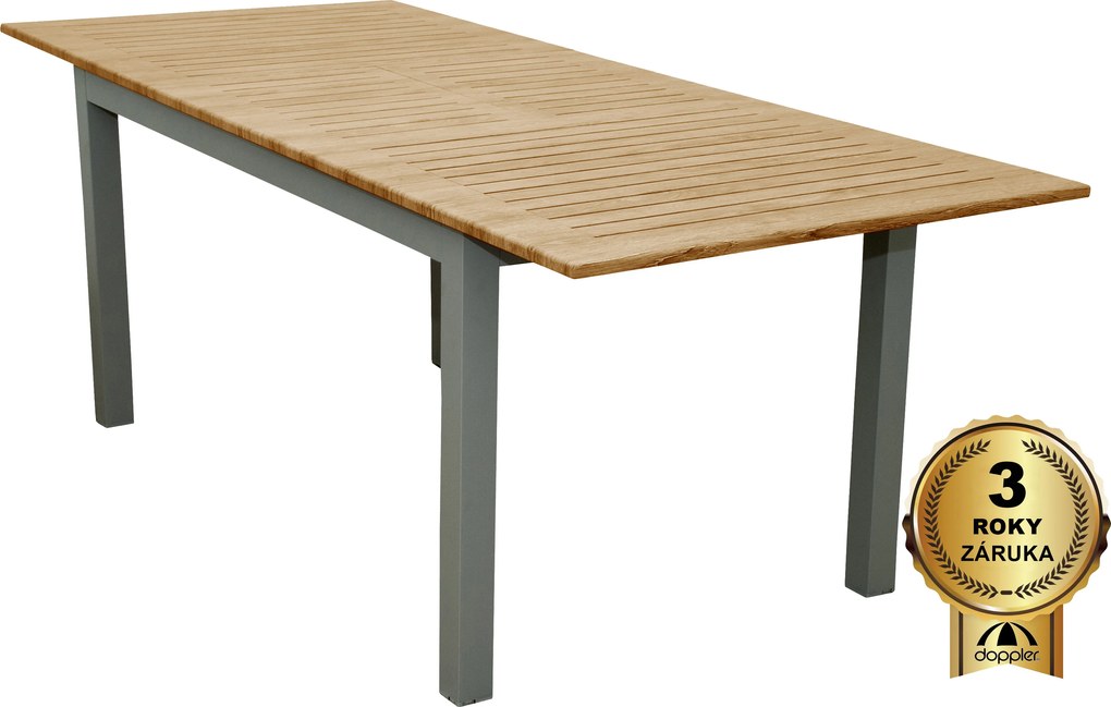 Doppler EXPERT WOOD - záhradný rozkladací hliníkový stôl 150/210 x 90 x 75 cm - 2. akosť (N593)