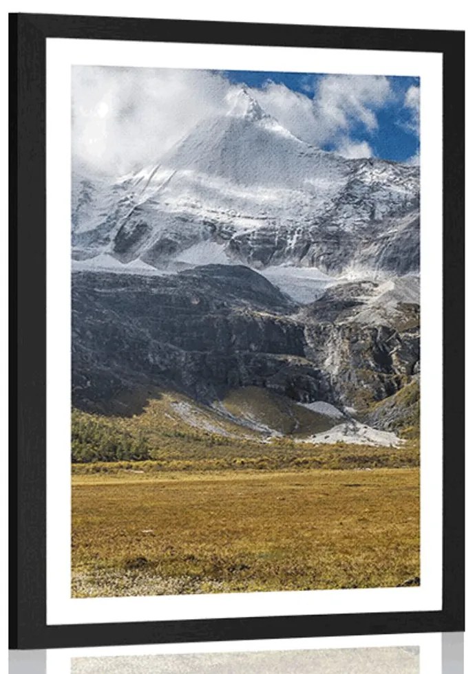 Plagát s paspartou majestátna horská krajina - 30x45 white