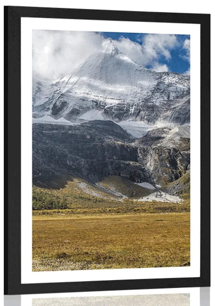 Plagát s paspartou majestátna horská krajina - 20x30 white