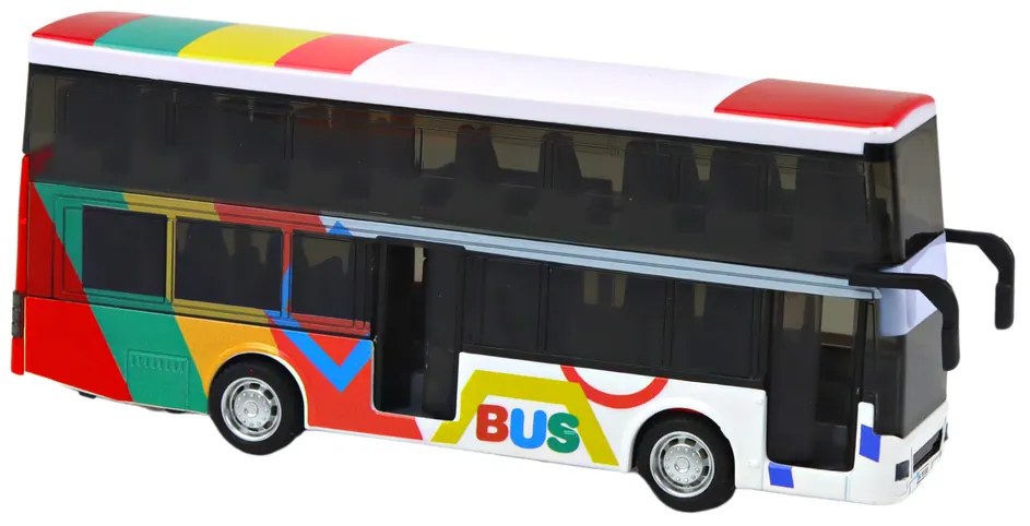 LEAN TOYS Dvojposchodový autobus kovový s trecím pohonom