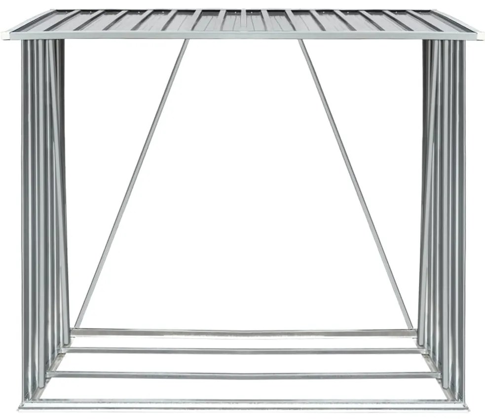 Záhradná kôlňa na drevo z galvanizovanej ocele 163x83x154 cm sivá