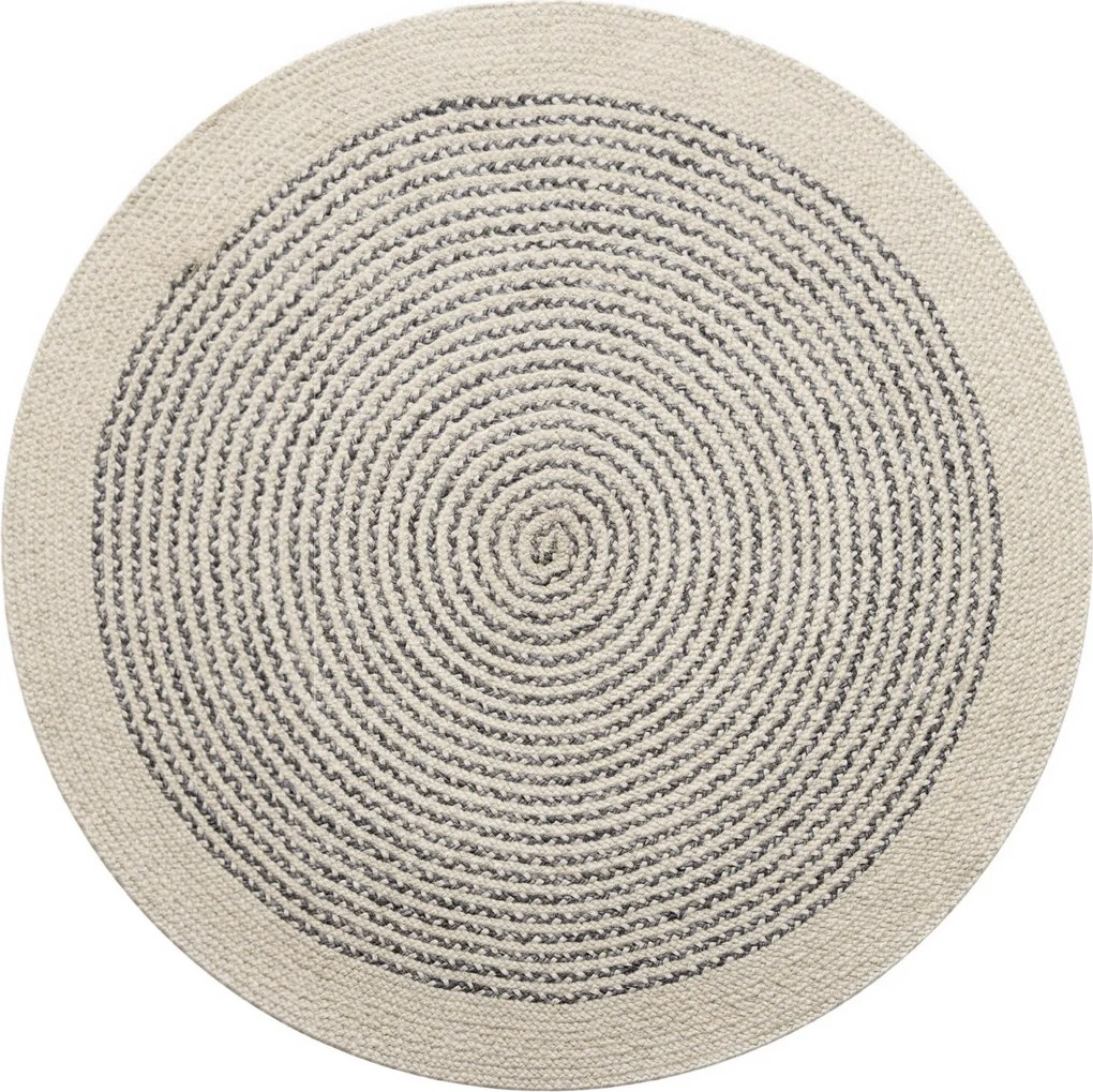 Diamond Carpets India, Ručne viazaný kusový koberec Orba J-49 Natural kruh, 240x240 (priemer) kruh, biela, chodba / predsieň