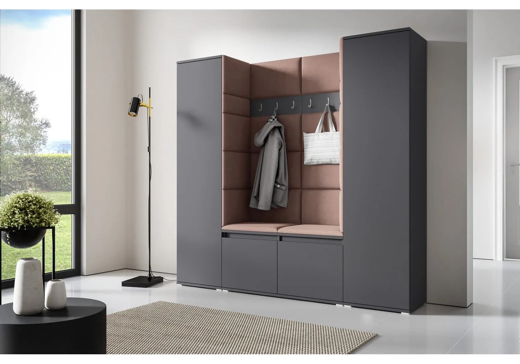 Predsieňová stena AMI 31 Bez zrkadla Grafit Kakao