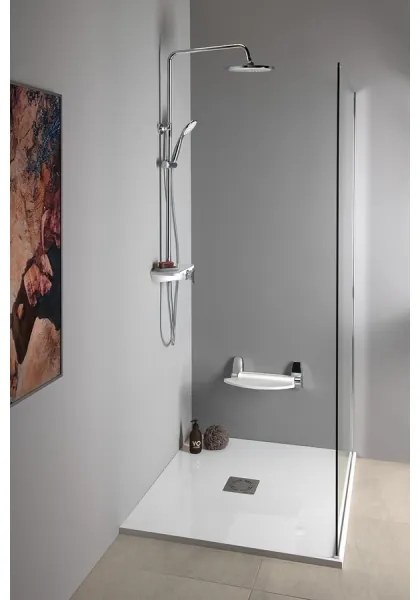 Aqualine - Sprchová súprava s batériou lesklý chróm/biela