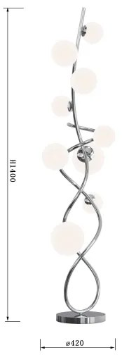 Wofi 3014-907 - LED Stojacia lampa NANCY 9xG9/3,5W/230V lesklý chróm