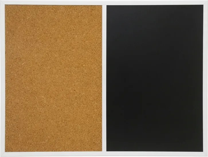 Toptabule.sk  Kombinovaná tabuľa čierna v bielom drevenom ráme COLOR 120x90 cm