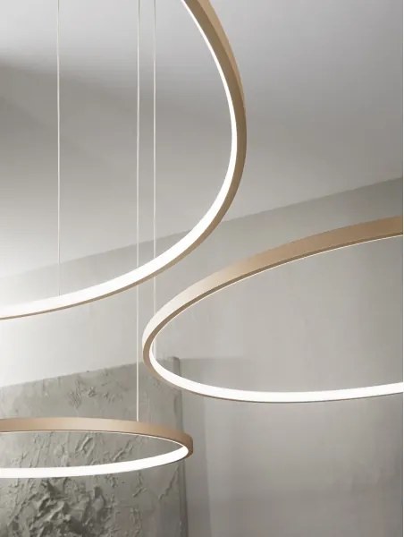 Ondaluce - LED stmievateľný luster na lane SOEL LED/28W/230V priemer 60 cm zlatý