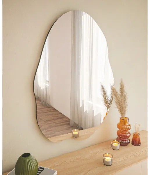 Nástenné zrkadlo OHHO 85x60 cm čierna