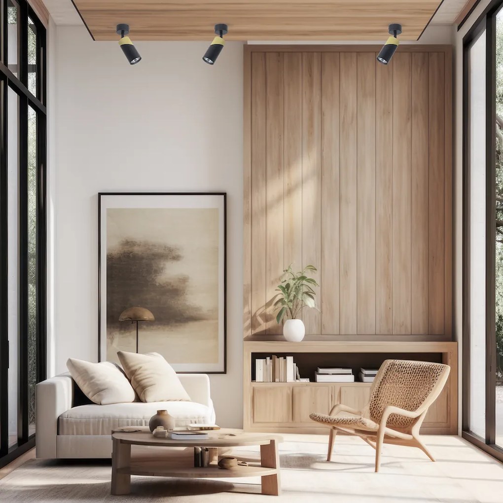 Bodové svietidlo Neo, 1x čierne/zlaté kovové tienidlo, b